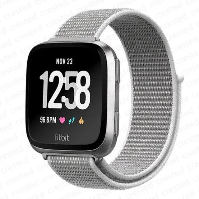 Bransoletka z tkaniny do zegarka Fitbit Versa 3 Versa 4 Sense 2 szara