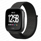 Bransoletka z tkaniny do zegarka Fitbit Versa 3 Versa 4 Sense 2 czarna
