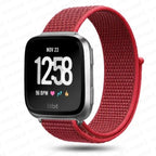 Bransoletka z tkaniny do zegarka Fitbit Versa 3 Versa 4 Sense 2 czerwona