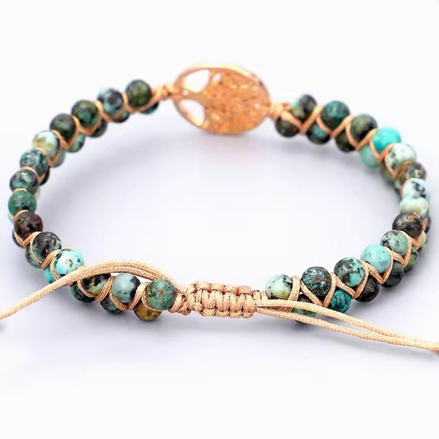 Bransoletka damska z naturalnym fioletowym kamieniem Drzewo Życia 