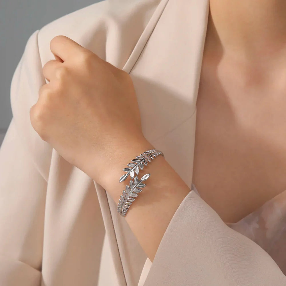 Sølv Laurbærblad Armbånd