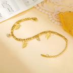 Bransoletka z liściem palmy i cyrkonią 