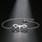 Bransoletka Gourmette Serce Łapa srebrna