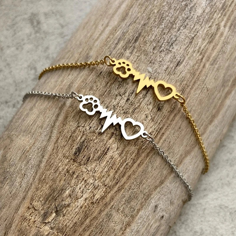 Bransoletka Gourmette Serce Łapa