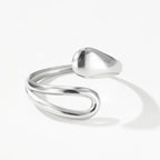 Elegancka bransoletka typu gourmet z kroplą wody srebrna