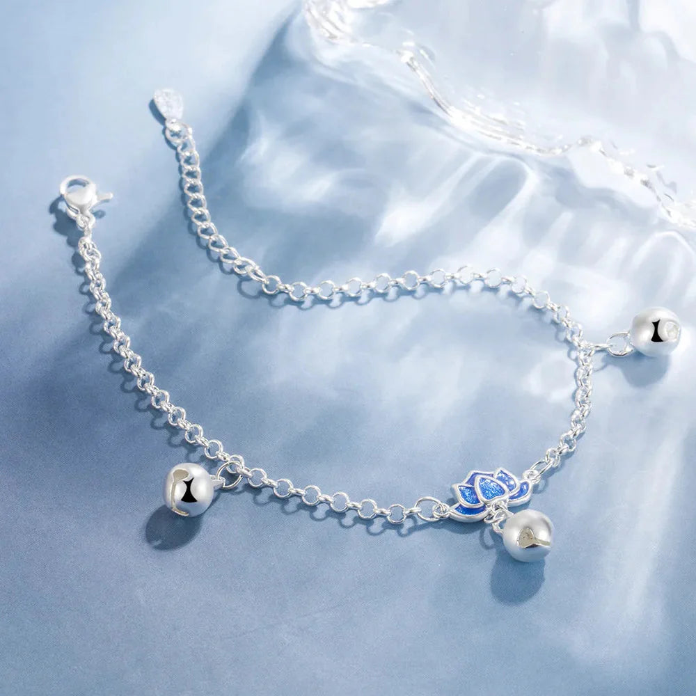 Bracelet Gourmette Fleur de Lotus Femme