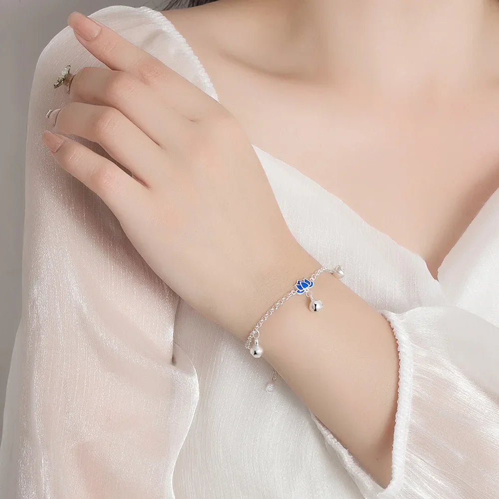 Bransoletka Gourmette Kwiat Lotosu dla Kobiet