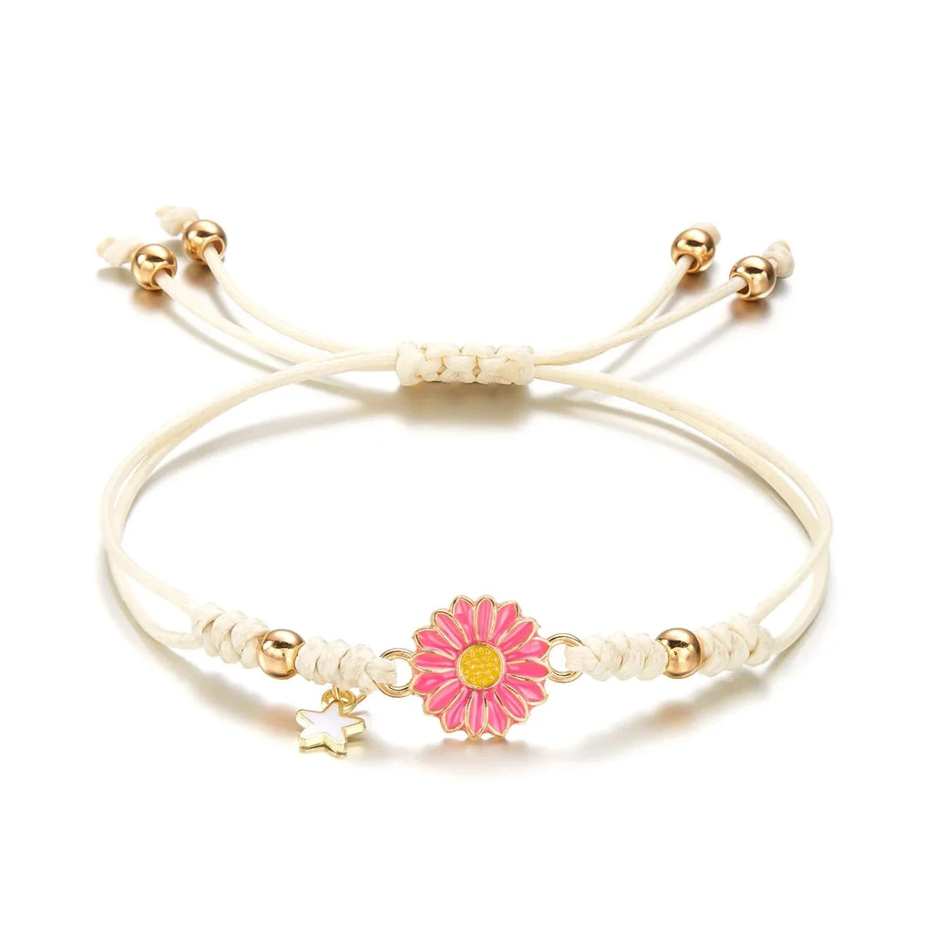 Armbånd Gourmette Margerittblomst rosa