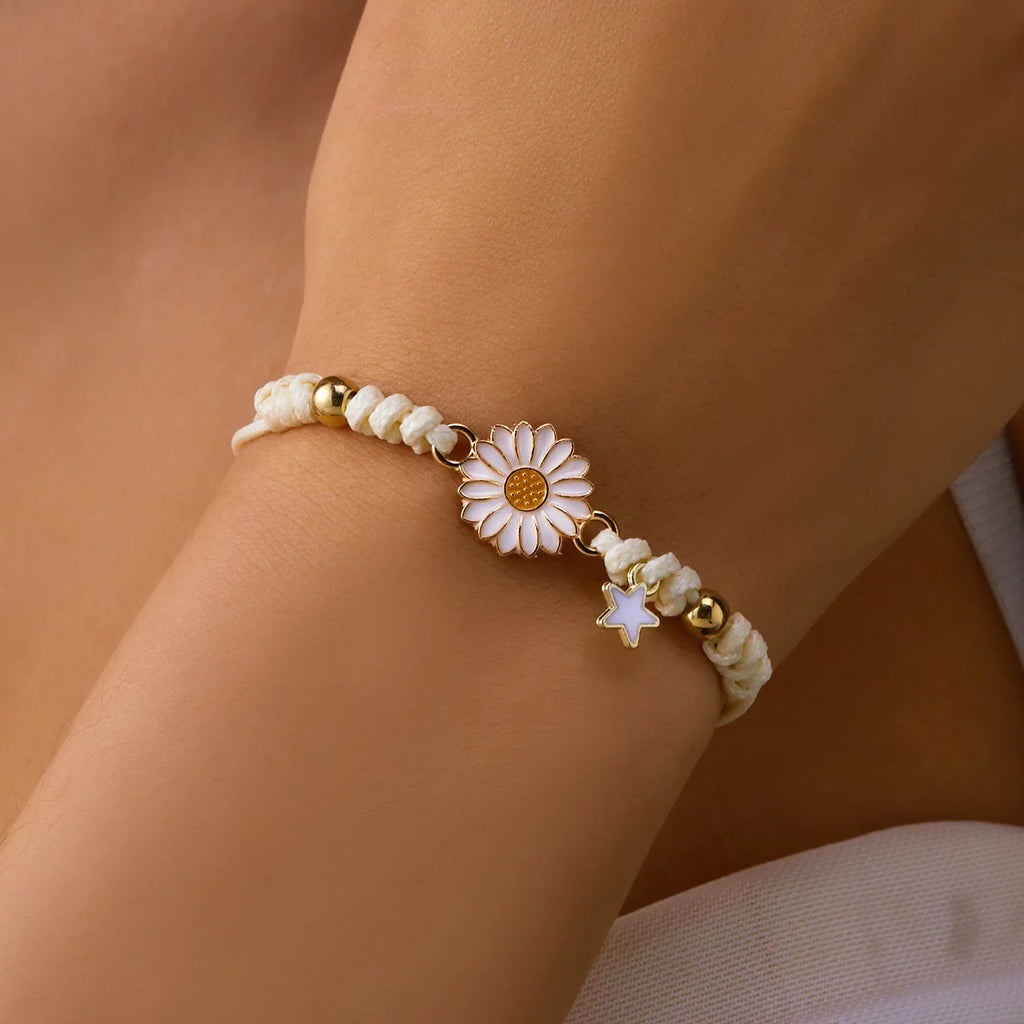 Armbånd Gourmette Margerittblomst hvit