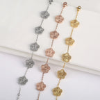 Bransoletka Gourmette Kwiaty z 5 Płatkami różowego złota