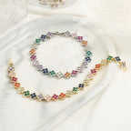 Bransoletka Gourmette Kolorowe Kwiaty Margerytki srebro