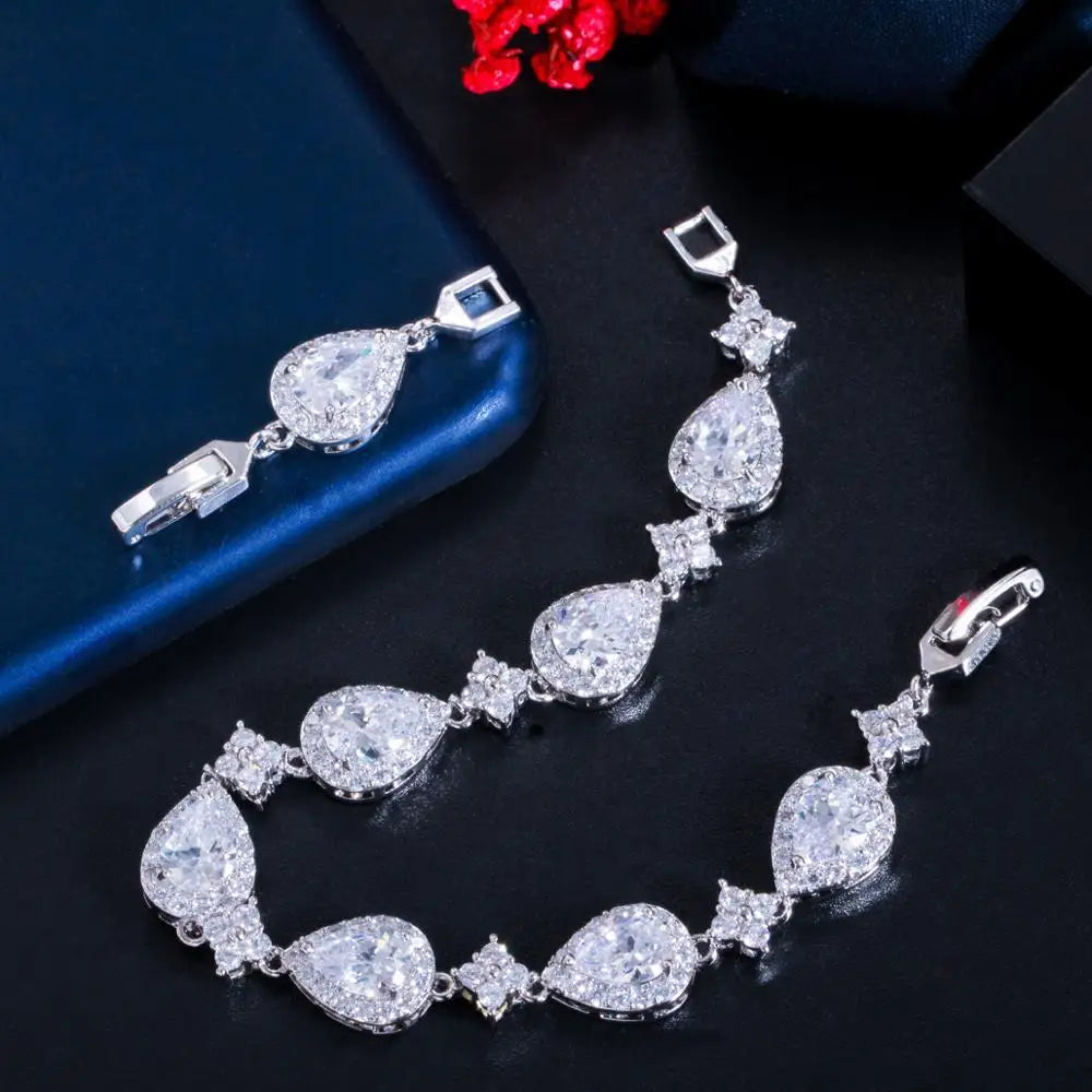 Bracelet Goutte d'Eau en Zircon argent