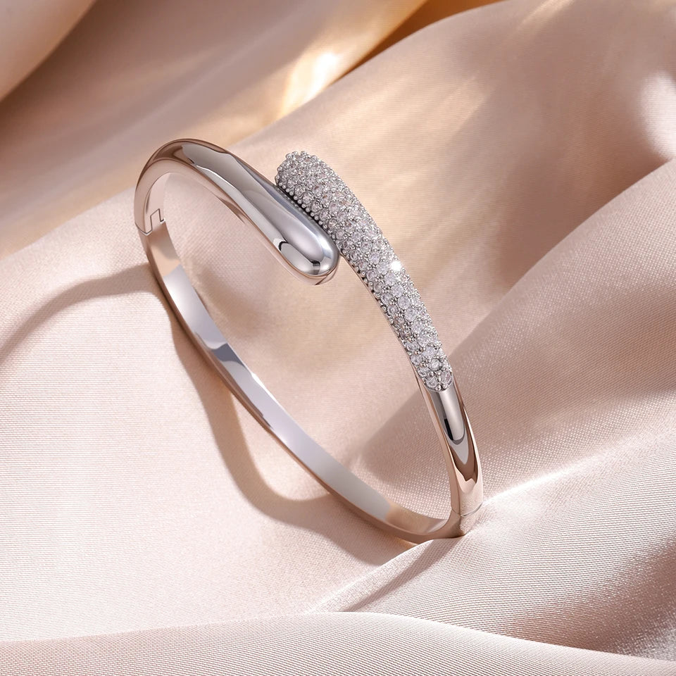 Bracelet Goutte d'Eau en Zircon pour Femme argent