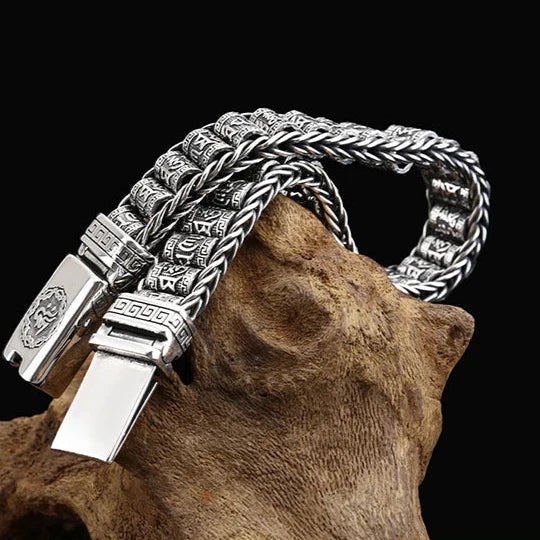 Bransoletka Męska z Grawerem Buddyjska Tybetańska