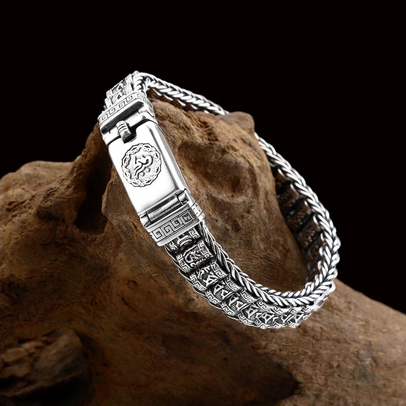 Bransoletka Męska z Grawerem Buddyjska Tybetańska