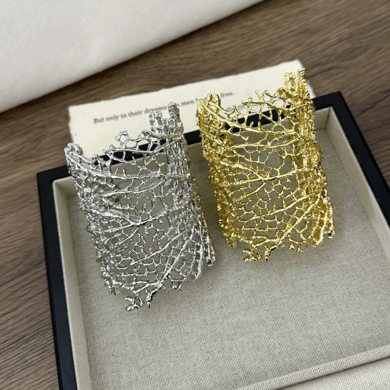 Bransoletka Szeroka Koralowa Damska srebrna