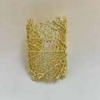 Bransoletka Szeroka Koralowa Damska złota