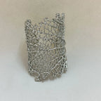 Bransoletka Szeroka Koralowa Damska srebrna