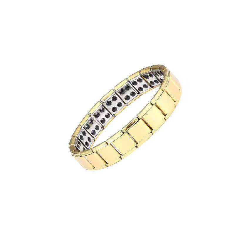 Bransoletka magnetyczna męska anty-stres złota