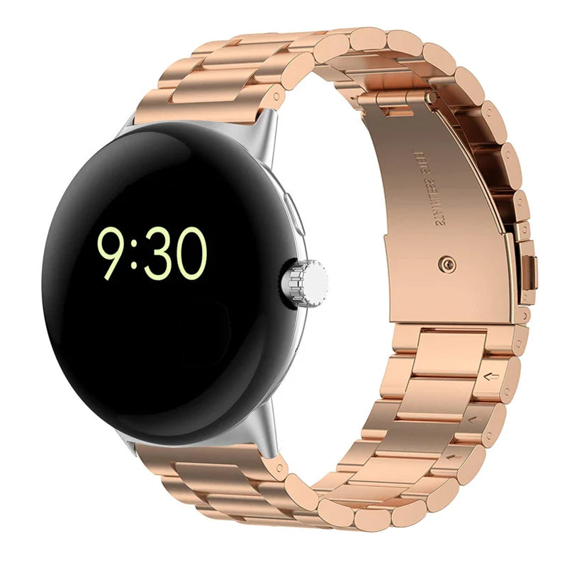 Bransoleta zegarka ze stali hartowanej Smartwatch Google Pixel Watch 1 & 2 różowe złoto