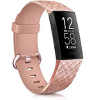 Bransoletka do zegarka Fitbit Charge 3 & Charge 4 różowe złoto z brokatem