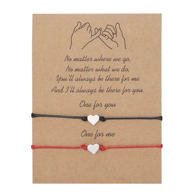 Bransoletka dla par zakochanych (zestaw 2 bransoletek) serce