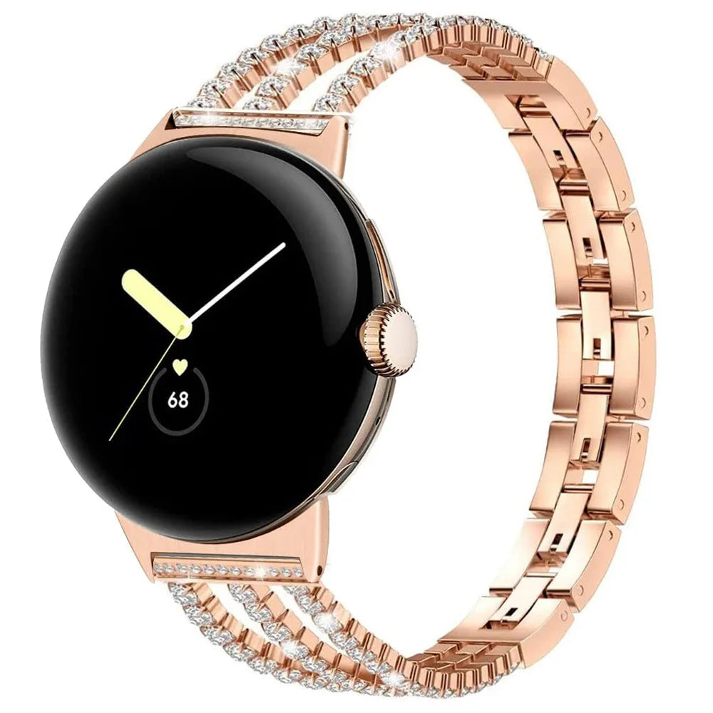 Damska bransoleta do Google Pixel Watch 1, 2, 3, 4 41mm 45mm różowe złoto