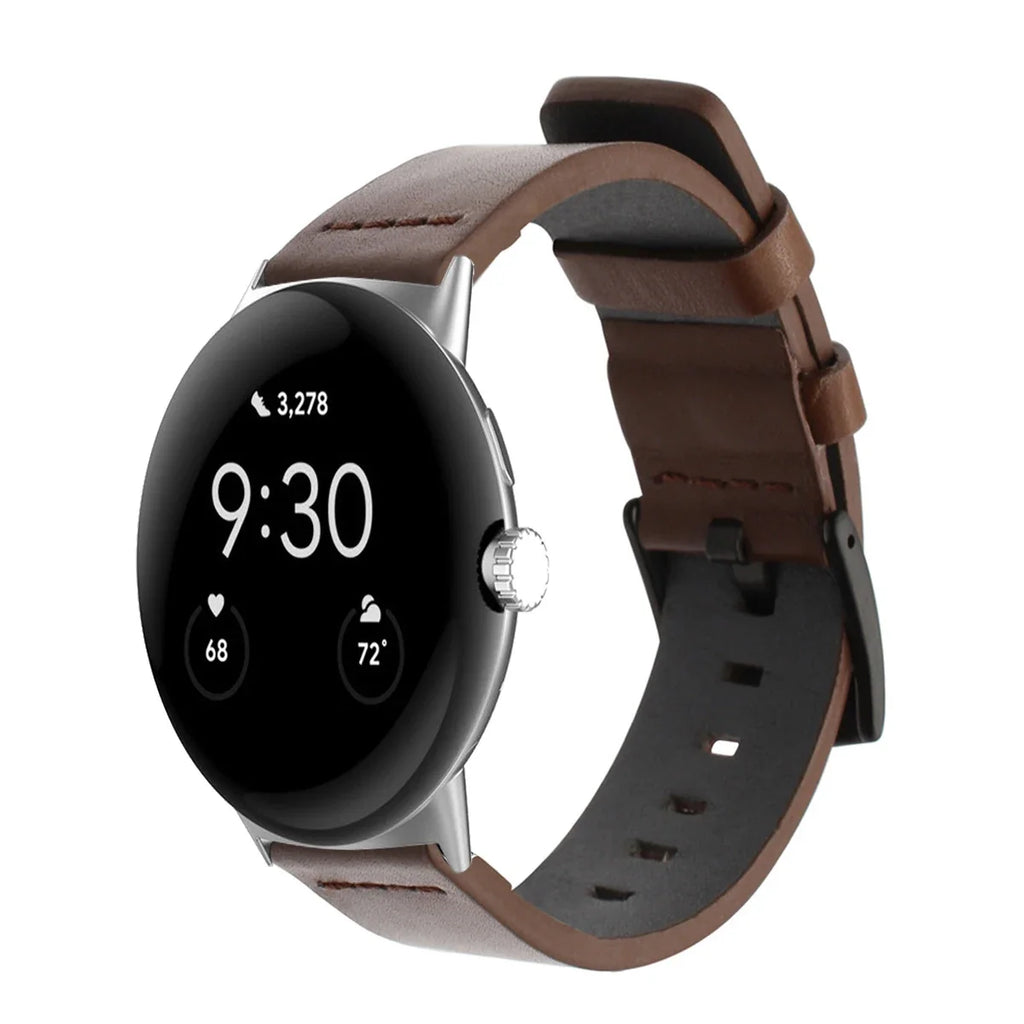 Pasek do Google Pixel Watch ze skóry brązowej 1, 2, 3, 41mm 45mm