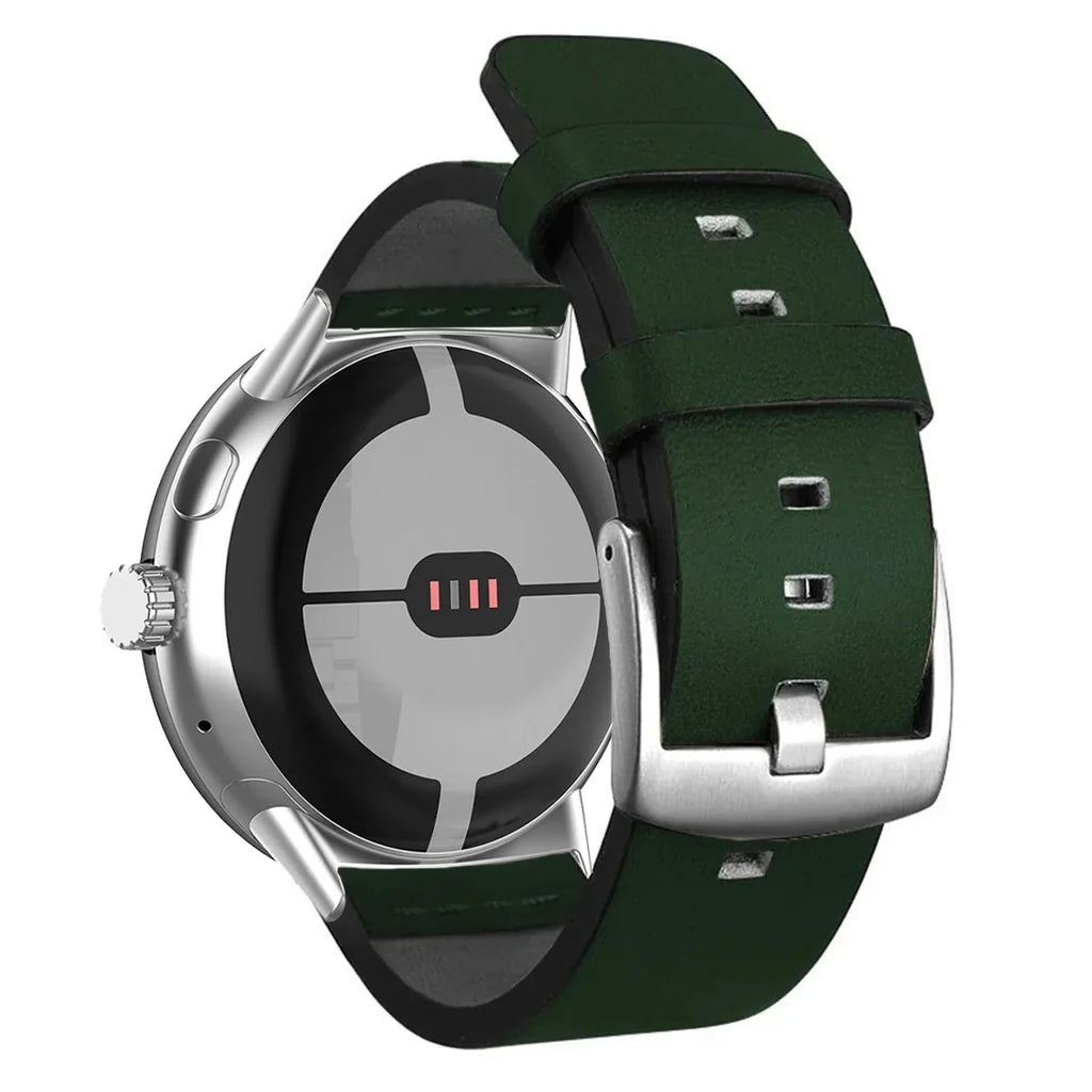 Pasek do Google Pixel Watch ze skóry brązowej 1, 2, 3, 41mm 45mm zielony