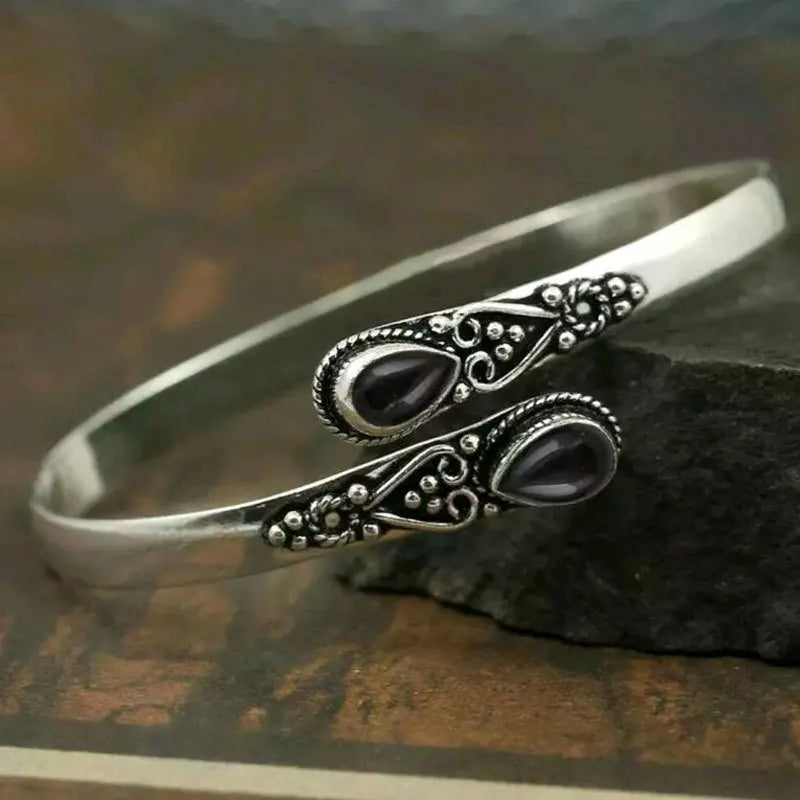 Bransoletka Retro Gourmette Kropla Wody czarna