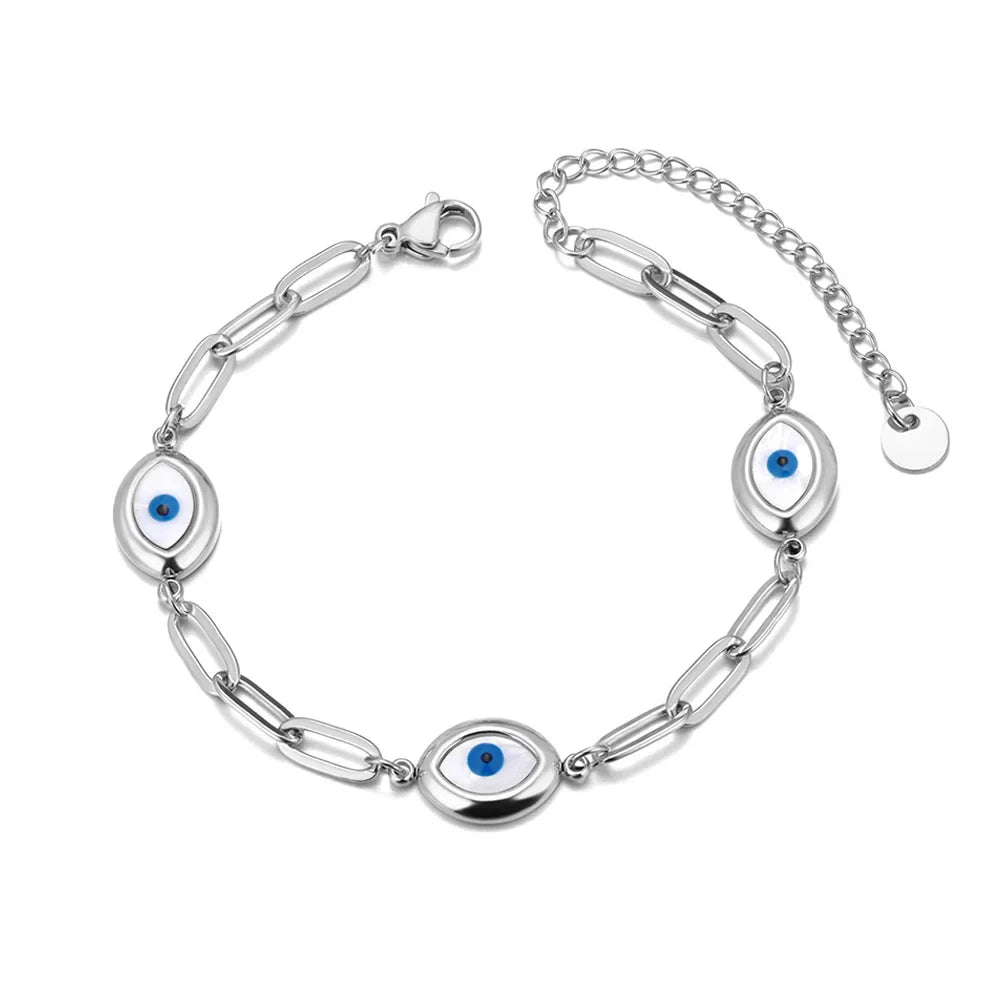 Bracelet Rétro Contre le Mauvais Oeil argent
