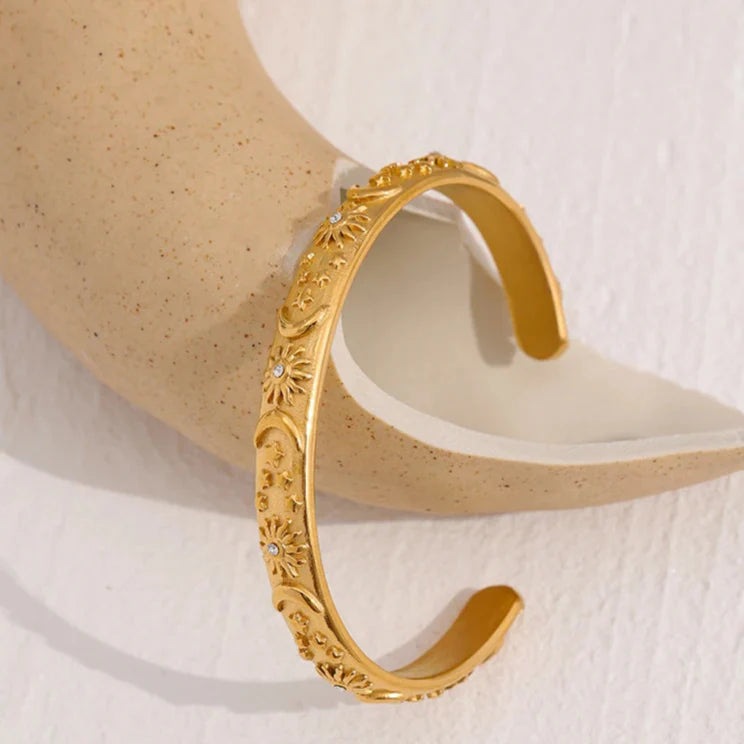 Bracelet Rétro Lunes et Soleils avec Zircon