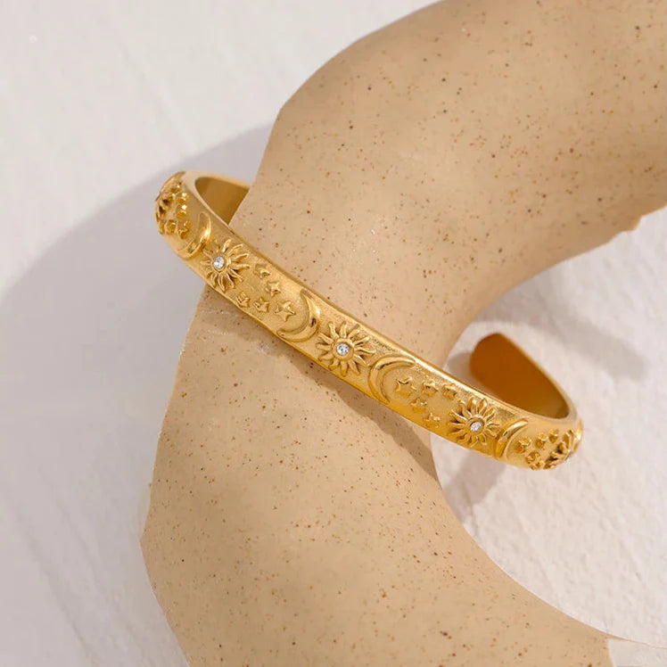 Bracelet Rétro Lunes et Soleils avec Zircon