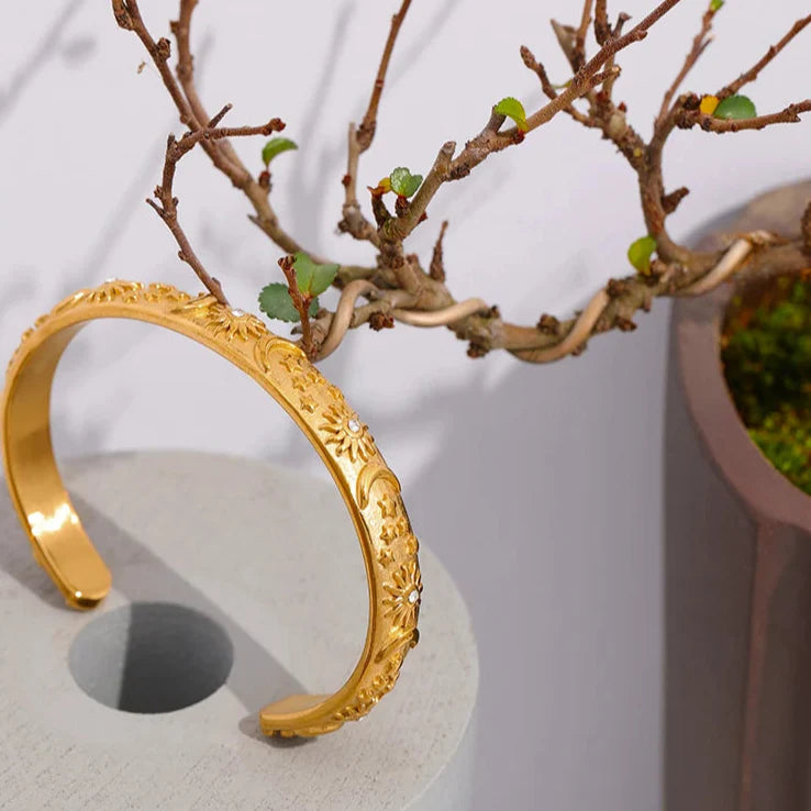 Bracelet Rétro Lunes et Soleils avec Zircon