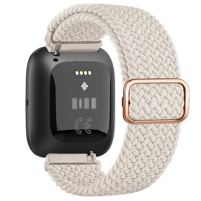 Super elastyczna bransoletka do zegarka Fitbit Versa 1 Versa 2 Versa Lite kremowobiała