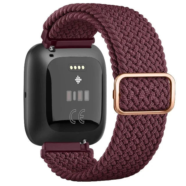 Super elastyczna bransoletka do zegarka Fitbit Versa 1 Versa 2 Versa Lite bordowa