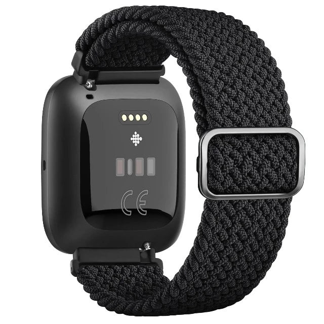 Super elastyczna bransoletka do zegarka Fitbit Versa 1 Versa 2 Versa Lite czarna