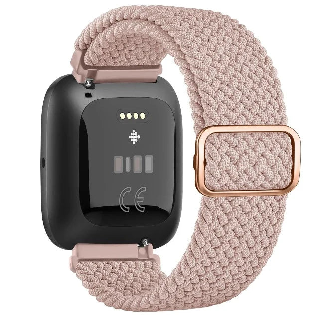 Super elastyczna bransoletka do zegarka Fitbit Versa 1 Versa 2 Versa Lite jasnoróżowa