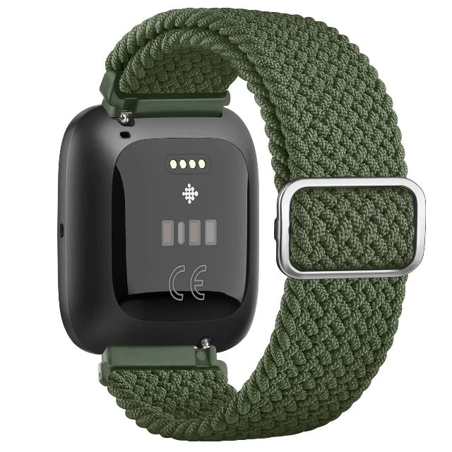 Super elastyczna bransoletka do zegarka Fitbit Versa 1 Versa 2 Versa Lite zielona wojskowa