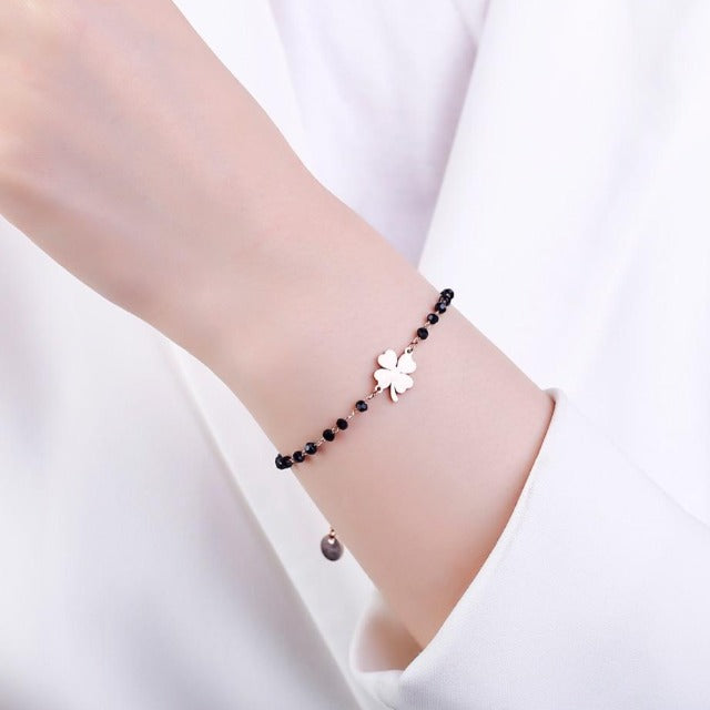 Bransoletka Czterolistna Koniczyna Przynosząca Szczęście