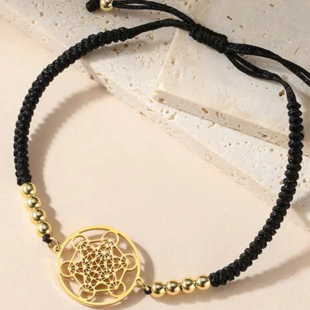 Kolorowa bransoletka damska Cube de Métatron czarna