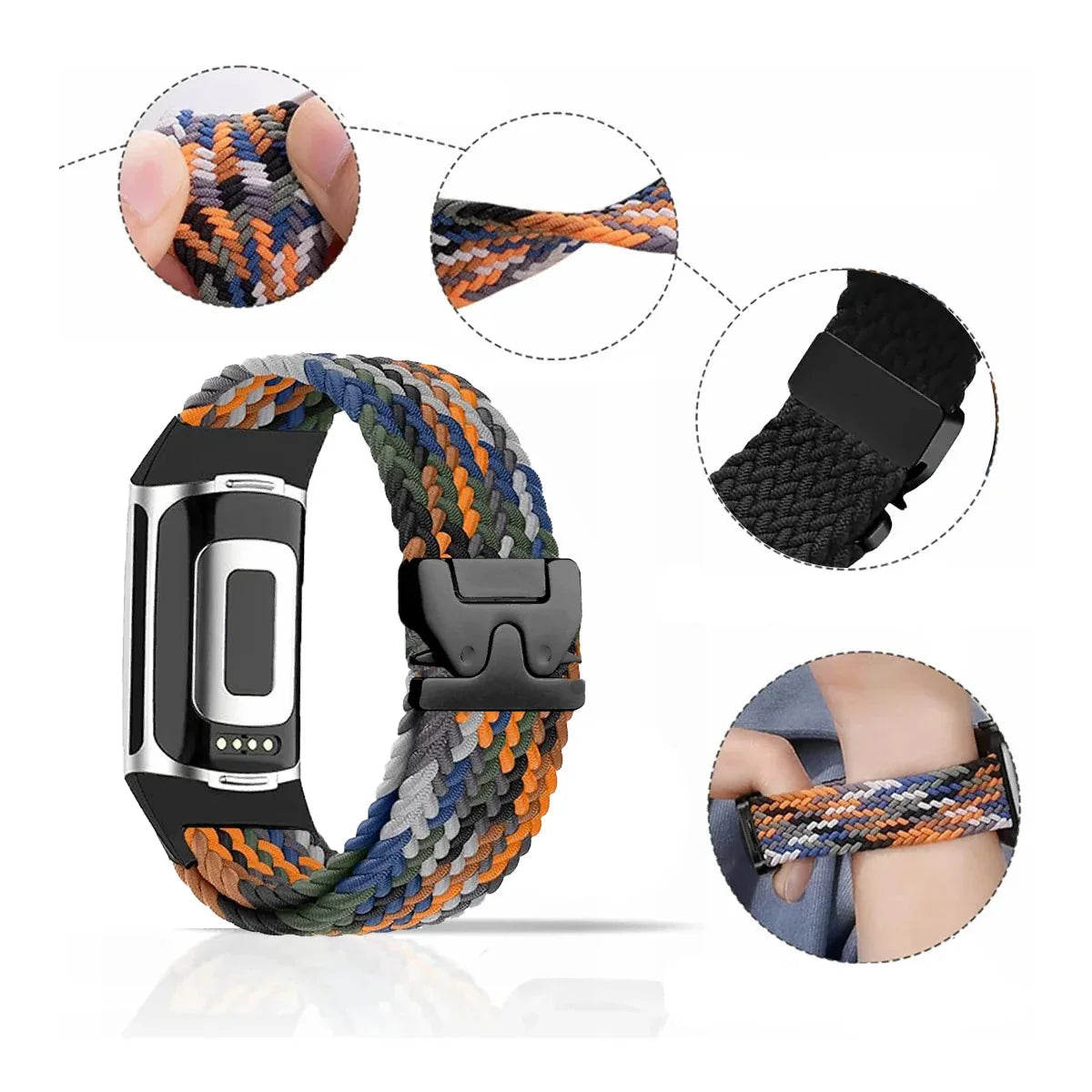 Pleciony pasek do zegarka Fitbit Charge 5, Charge 6