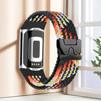 Pleciony pasek do zegarka Fitbit Charge 5, Charge 6 czarny wielokolorowy