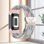 Pleciony pasek do zegarka Fitbit Charge 5, Charge 6 różowo-szary