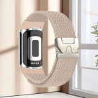 Pleciony pasek do zegarka Fitbit Charge 5, Charge 6 beżowy