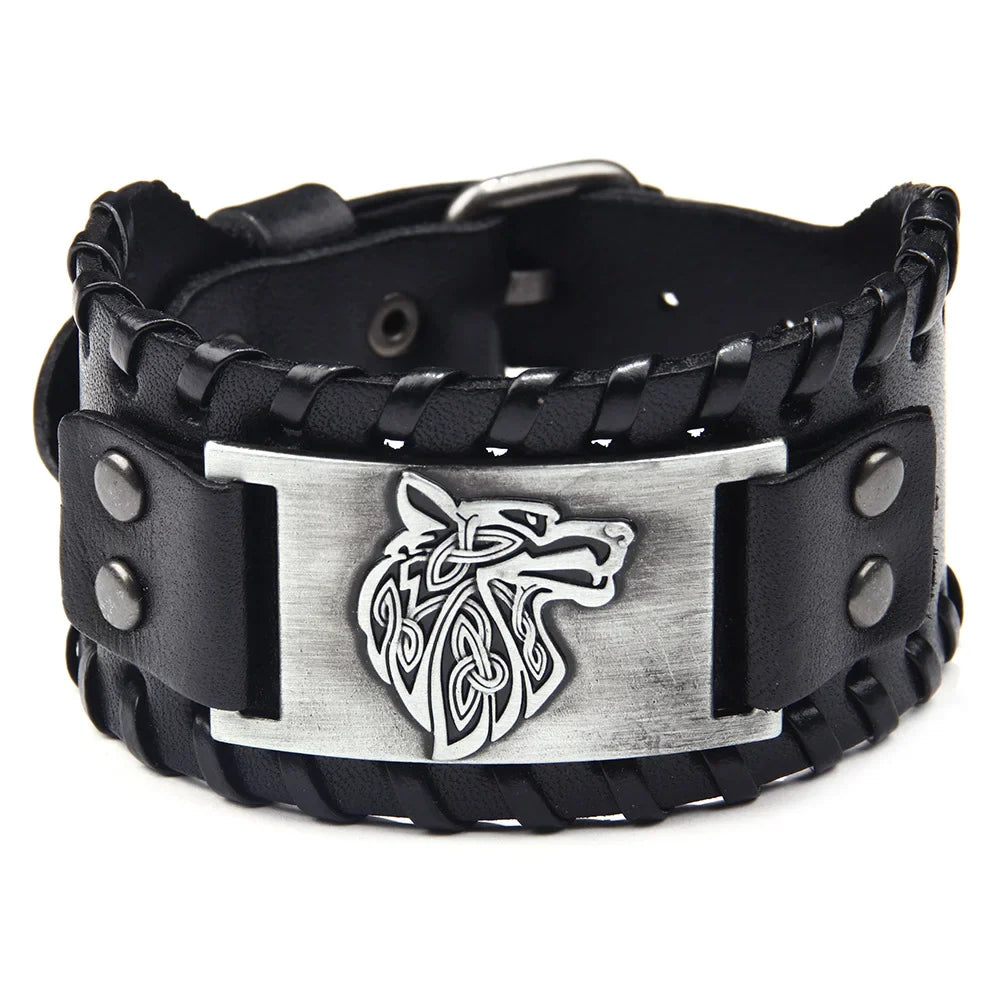 Bracelet Viking Loup Fenrir argent