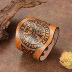 Bransoletka Wikingów Vegvisir z brązowej skóry