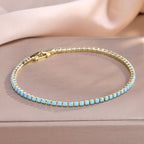 Lot de 3 Bracelets avec Trèfles à 4 Feuilles en Zircon Bleu