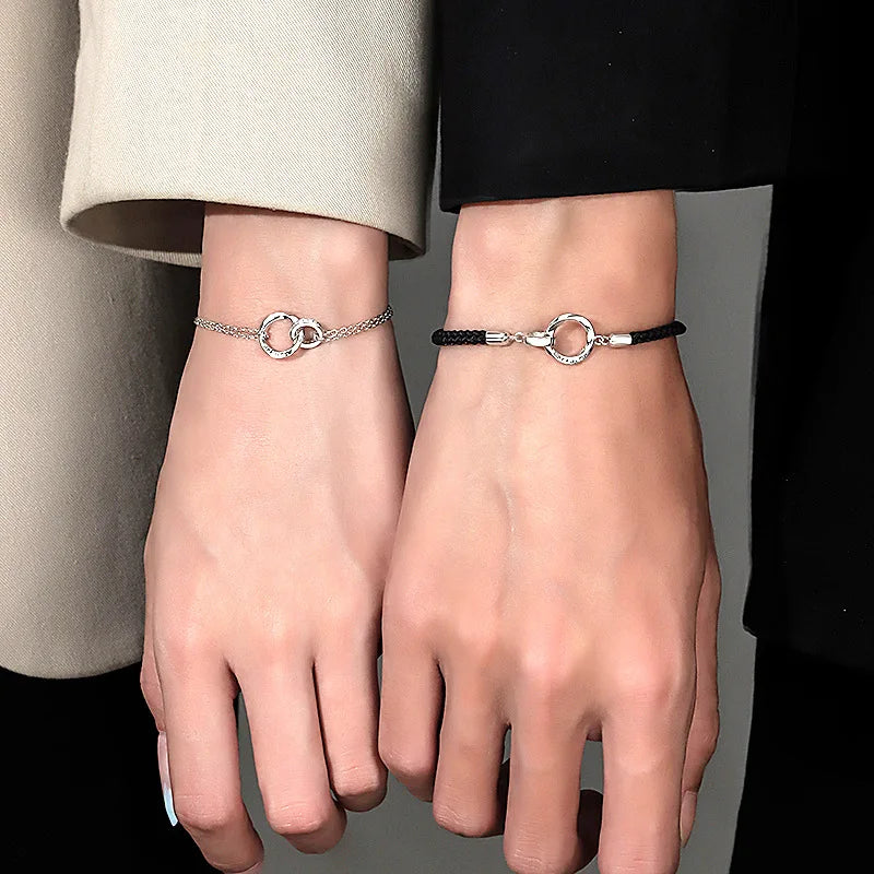 Bransoletki dla par romantycznych łańcuchy pierścienie