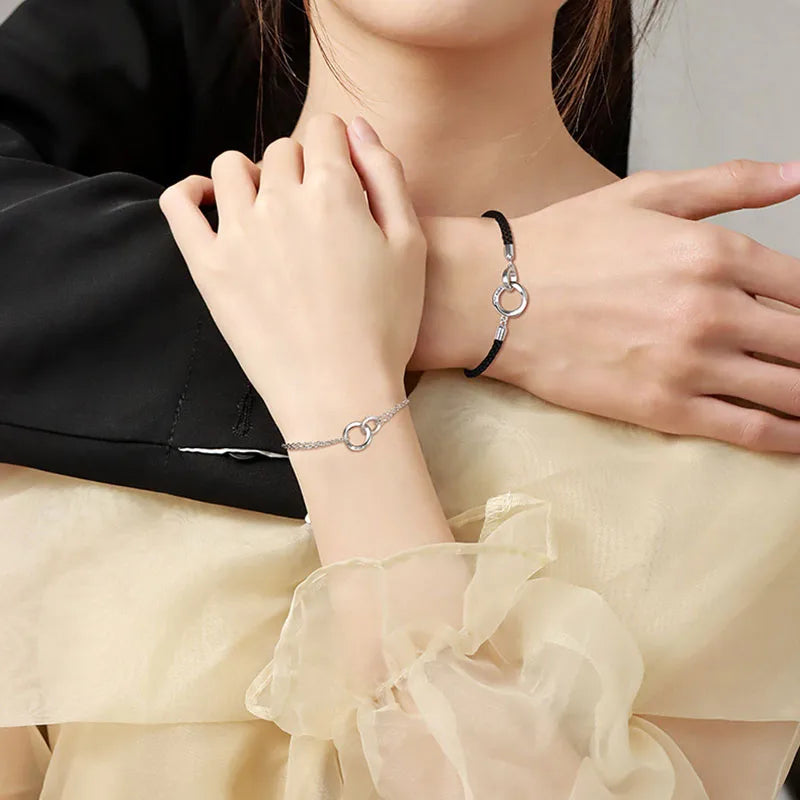 Bransoletki dla par romantycznych łańcuchy pierścienie